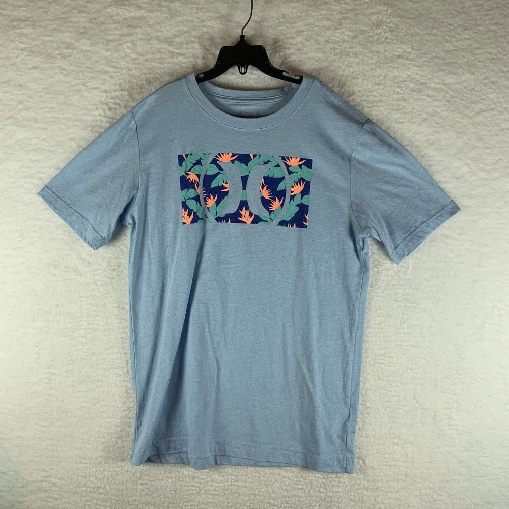 Hurley T-Shirt Boys XL Blue‎ Short Sleeve Graphic Crew Neck Pullover Cotton 6484